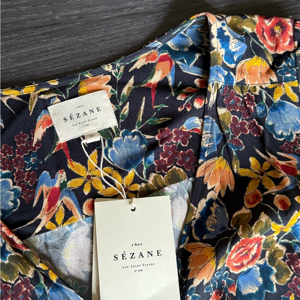 Sèzane NEW DAFNÉ BLOUSE in Birds Printed - Picture 6 of 8